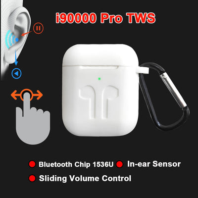 i90000 Pro TWS Arie 2 Wireless Earphone 8D Super Bass Bluetooth 5.0 Earphone Sliding Volume Adjustment Earbuds PK i5000 i9000tws