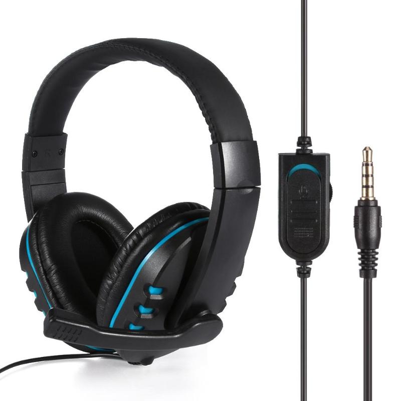 Black Wired Headset Subwoofer 3.5mm PC Gaming Headphones with Microphone Universal Black Blue Consumer Electronics