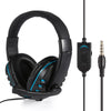 Computer Gaming Headset Subwoofer 3.5mm Wired Control Headphones with Microphone Black Blue Universal Consumer Electronics