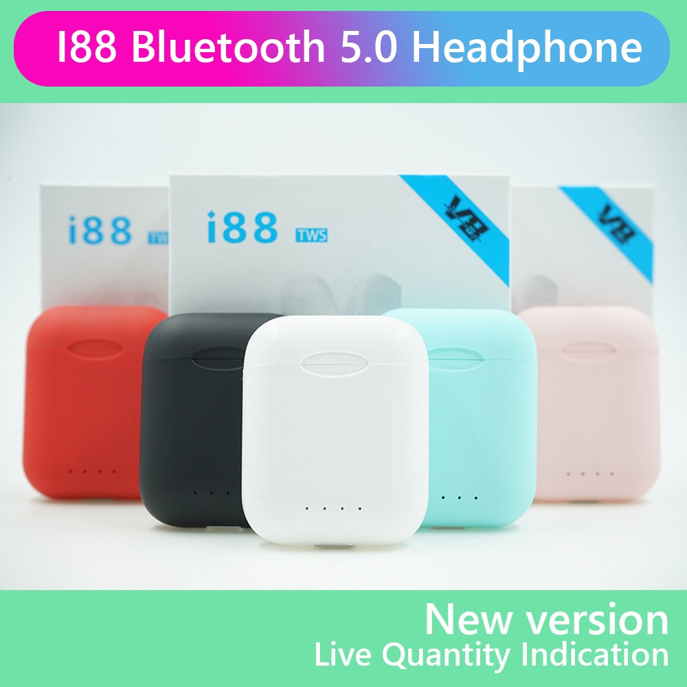 i88 TWS Wireless headphone Earphone Bluetooth 5.0 2019 Mini Touch control Stereo headest Earbuds in ear PK i9S i10 TWS For Phone