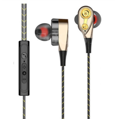 High Bass Headsets Sports Earphones Dual Drive Stereo In-Ear Wired Earphone With Microphone Computer Earbuds For Cell phone