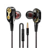 High Bass Headsets Sports Earphones Dual Drive Stereo In-Ear Wired Earphone With Microphone Computer Earbuds For Cell phone