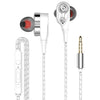 High Bass Headsets Sports Earphones Dual Drive Stereo In-Ear Wired Earphone With Microphone Computer Earbuds For Cell phone