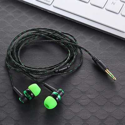 High Quality Wired Earphone Brand New Stereo In-Ear 3.5mm Nylon Weave Cable Earphone Headset With Mic For Laptop Smartphone  &