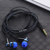 High Quality Wired Earphone Brand New Stereo In-Ear 3.5mm Nylon Weave Cable Earphone Headset With Mic For Laptop Smartphone  &